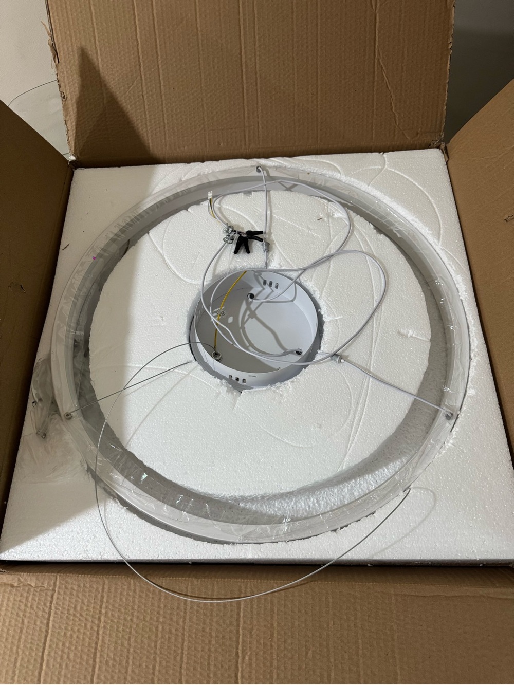 Modern Circular LED Ceiling Light - White/Silver